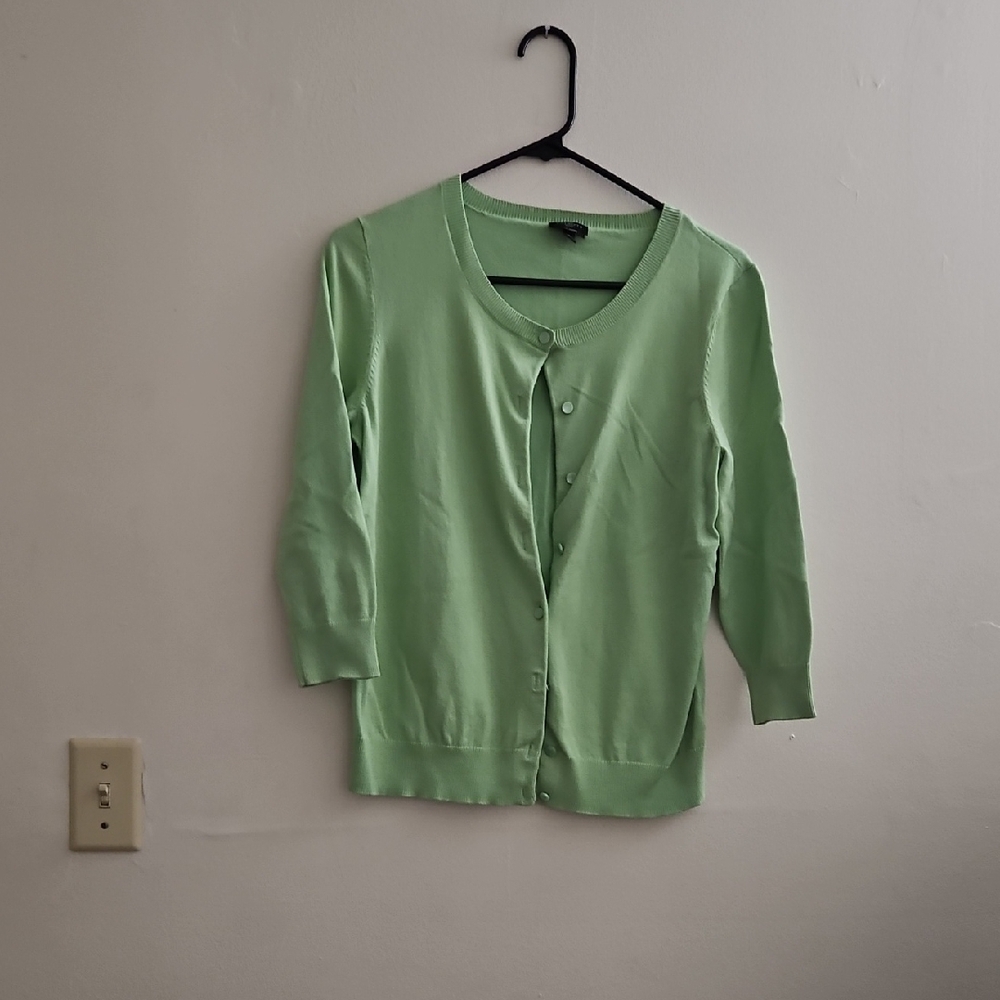 Talbots Light Green Women's‎ Cardigan Pima Cotton